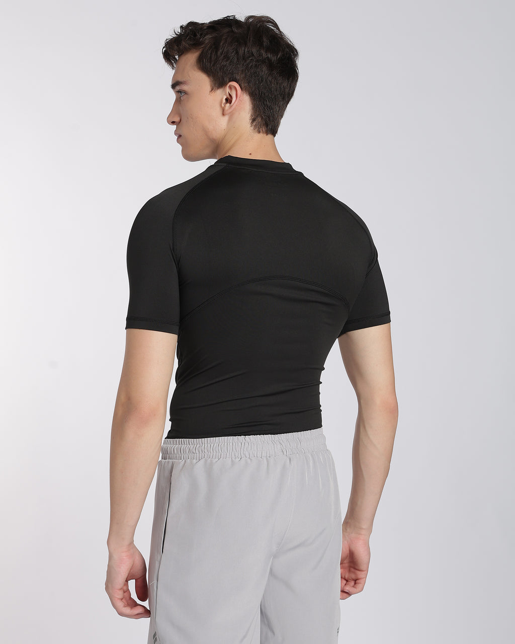 Men's Skin Half Sleeve Compression T-shirt Black