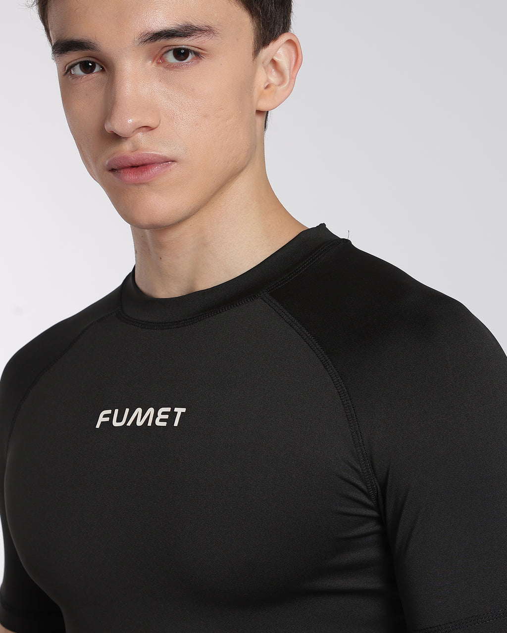 Men's Skin Half Sleeve Compression T-shirt Black