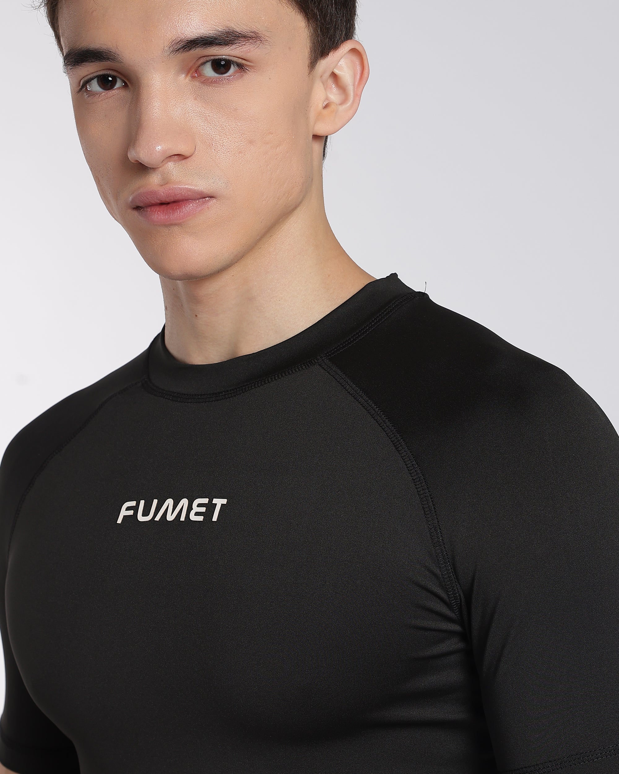 Men's Skin Half Sleeve Compression T-shirt Black