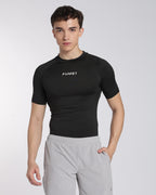 Men's Skin Half Sleeve Compression T-shirt Black