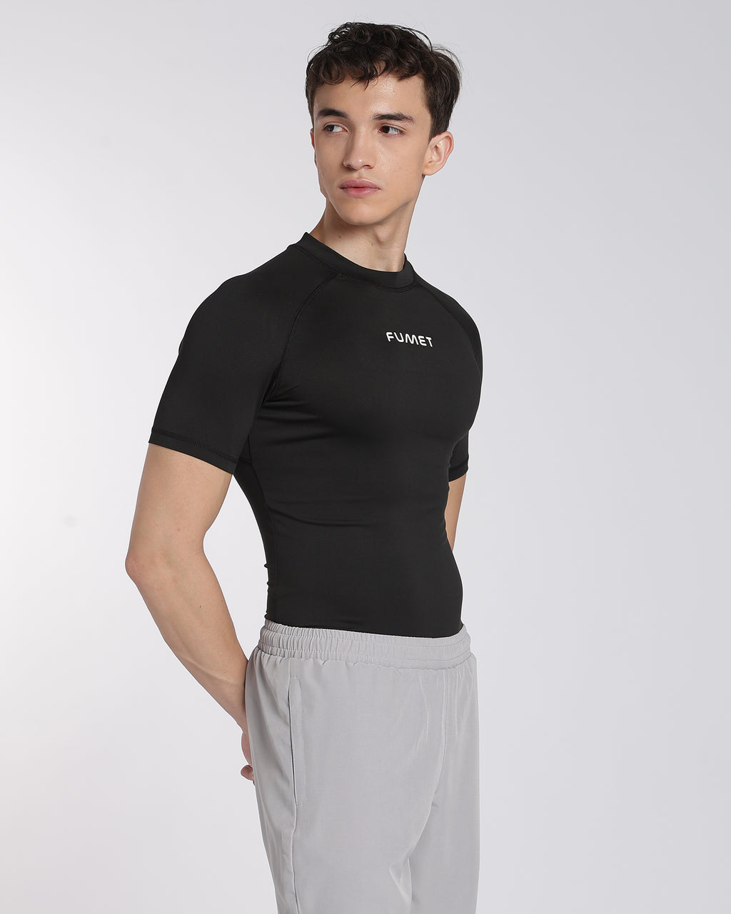 Men's Skin Half Sleeve Compression T-shirt Black
