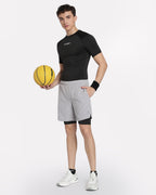 Men's Skin Half Sleeve Compression T-shirt Black