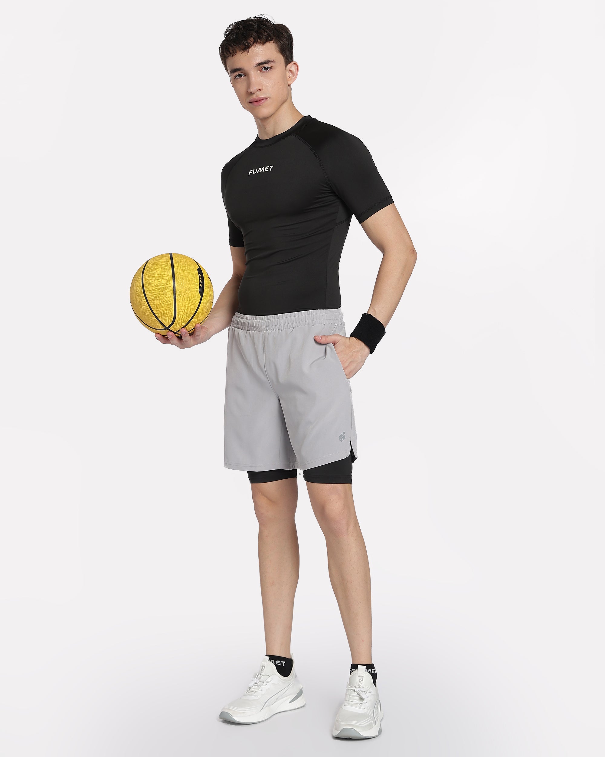 Men's Skin Half Sleeve Compression T-shirt Black