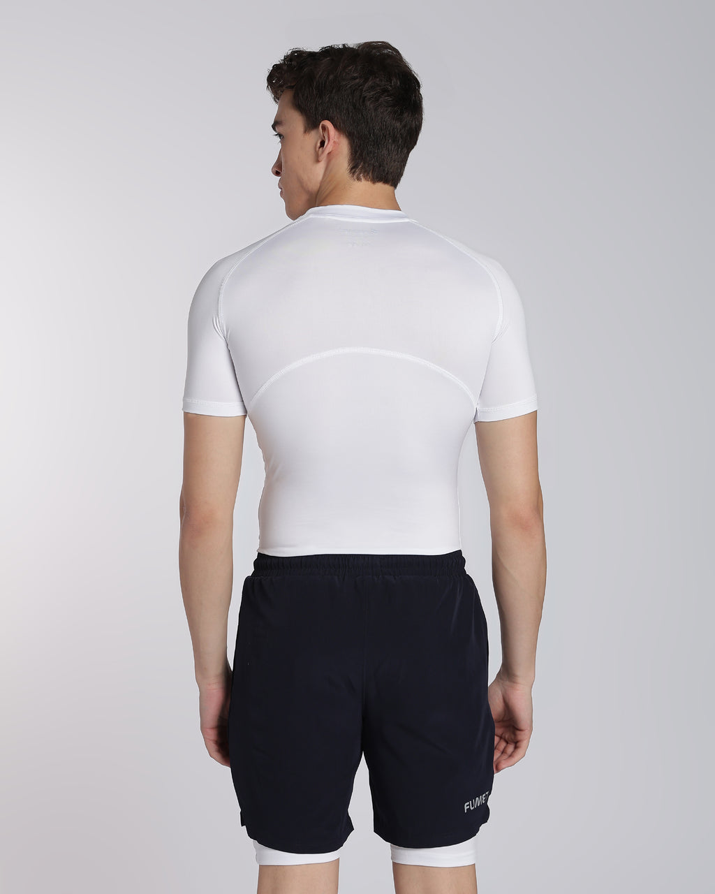 Men's Skin Half Sleeve Compression T-shirt White
