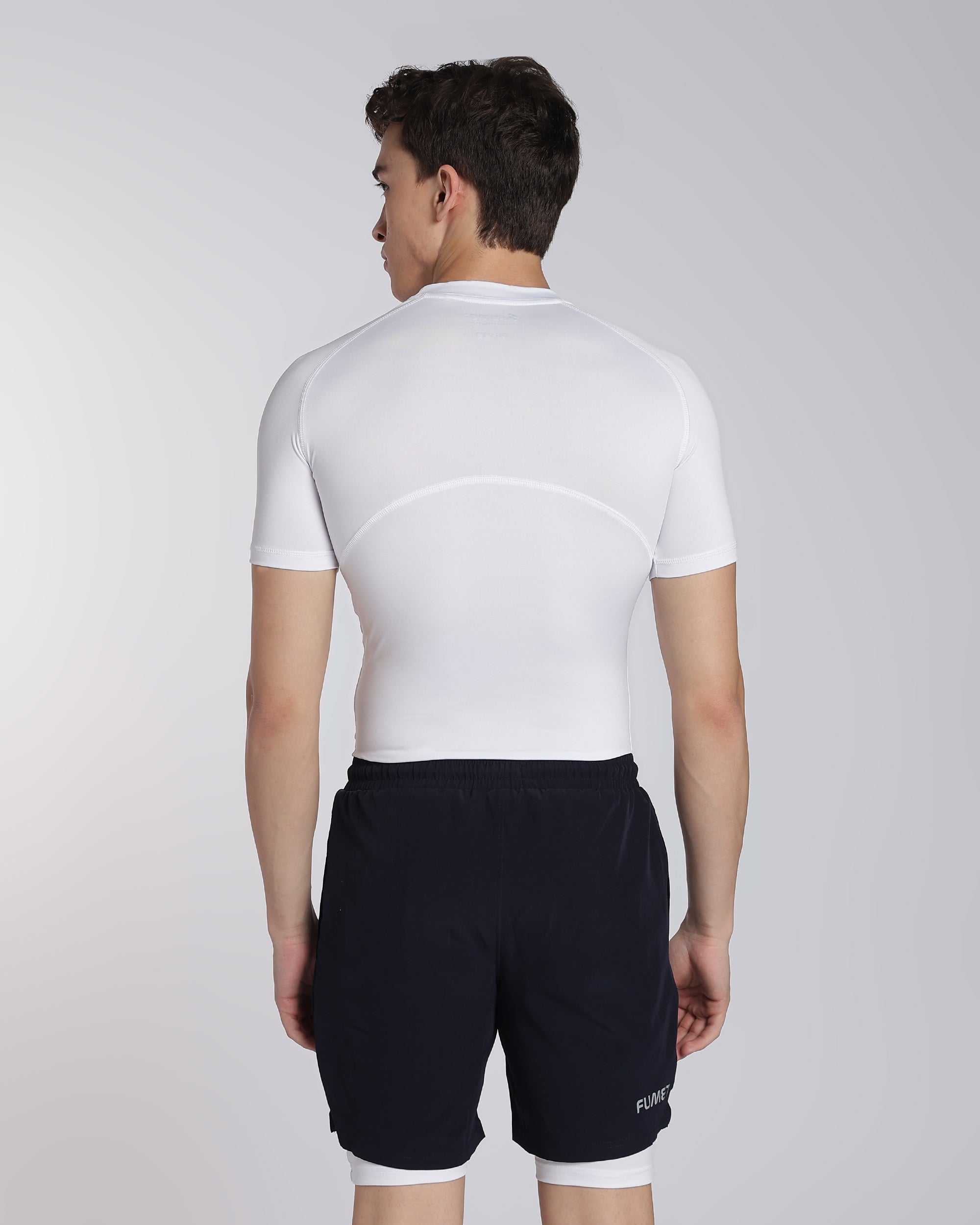 Men's Skin Half Sleeve Compression T-shirt White