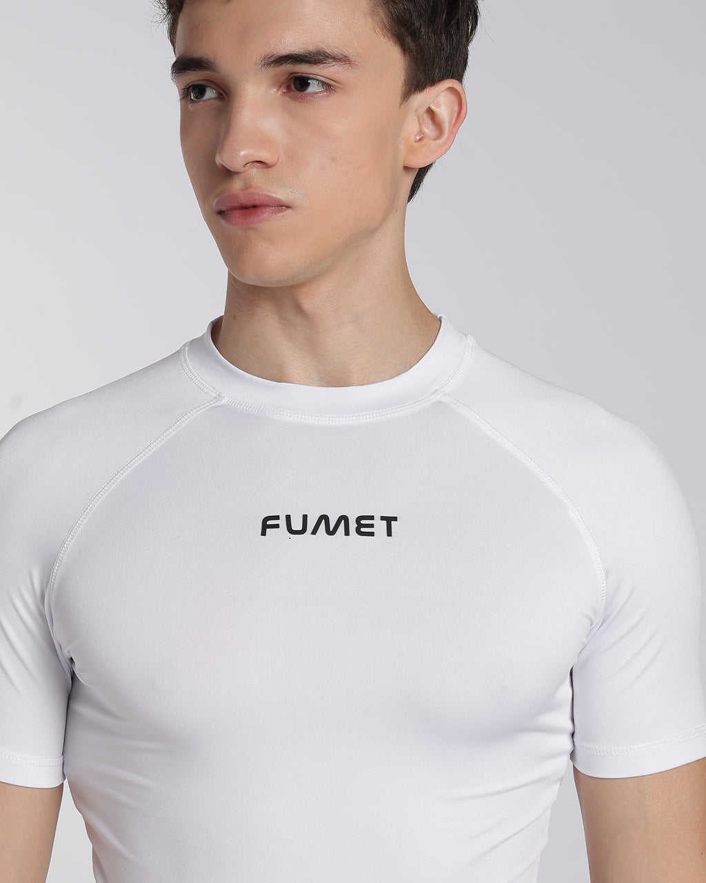 Men's Skin Half Sleeve Compression T-shirt White