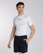 Men's Skin Half Sleeve Compression T-shirt White