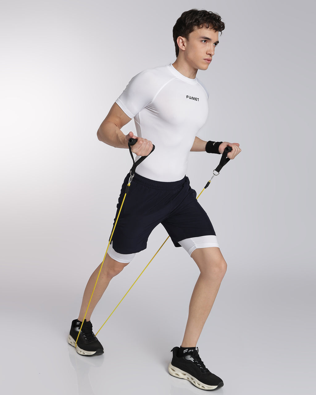 Men's Skin Half Sleeve Compression T-shirt White