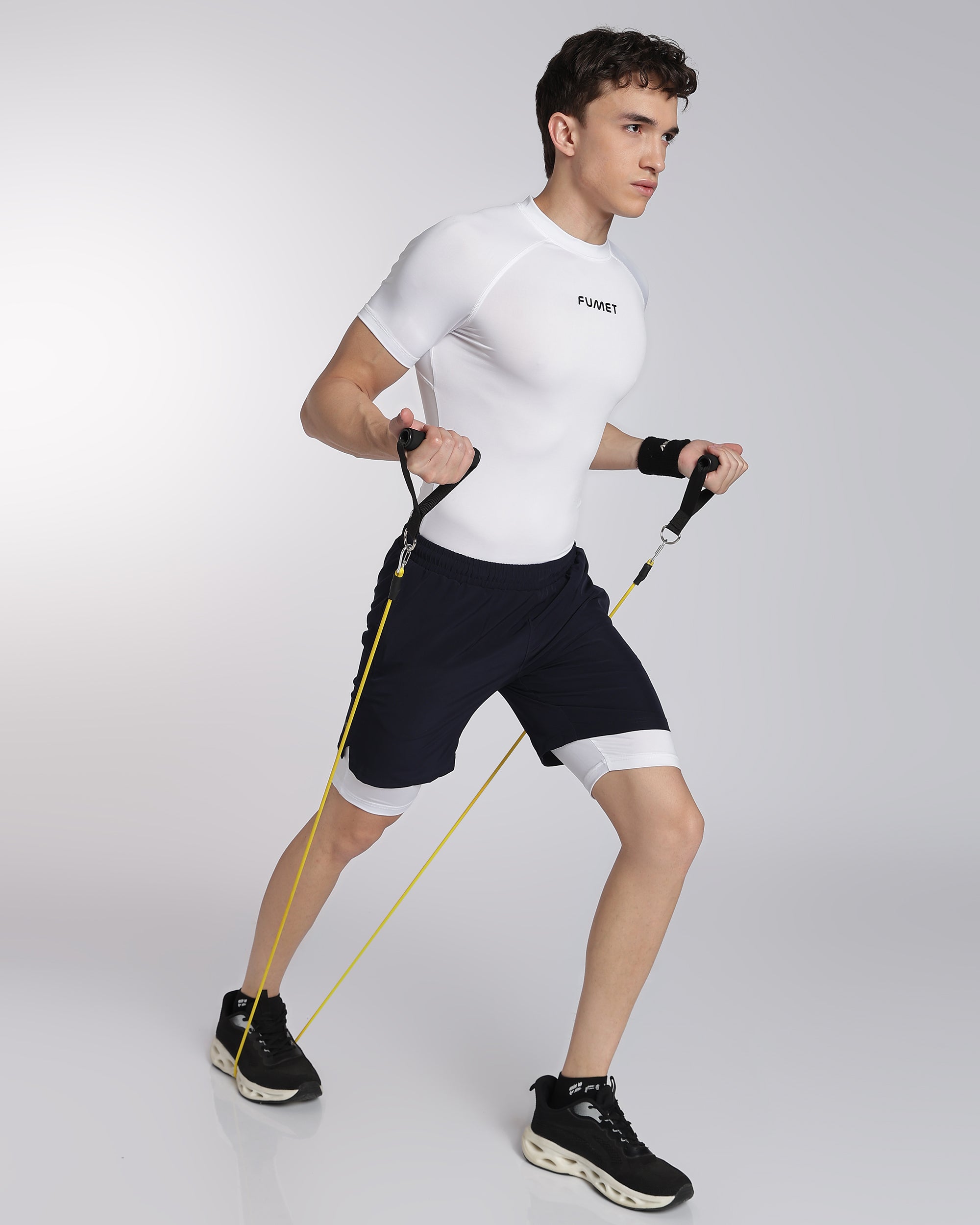 Men's Skin Half Sleeve Compression T-shirt White