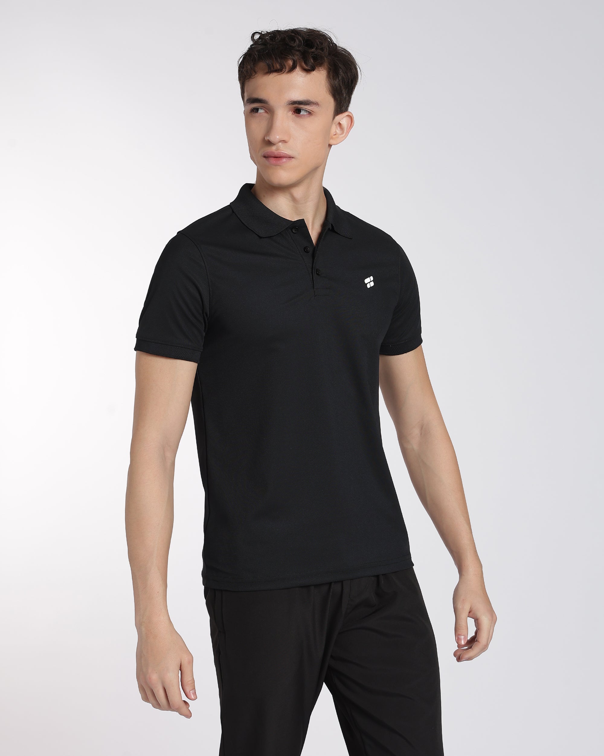 Men's Classic Half Sleeve Polo T-shirt Black