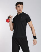 Men's Classic Half Sleeve Polo T-shirt Black