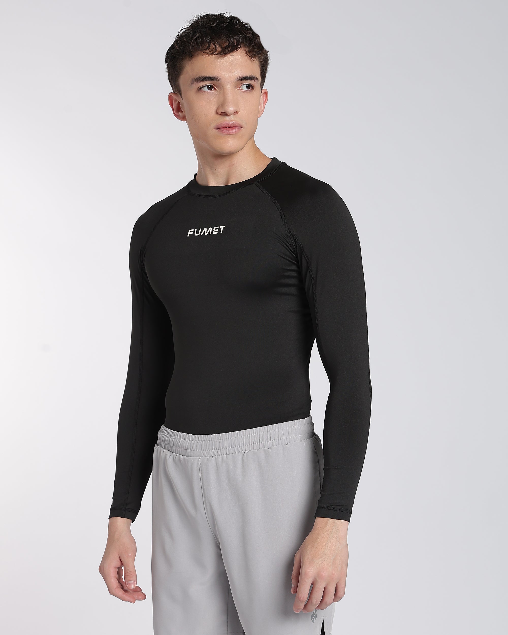 Men's Skin Full Sleeve Compression T-shirt Black