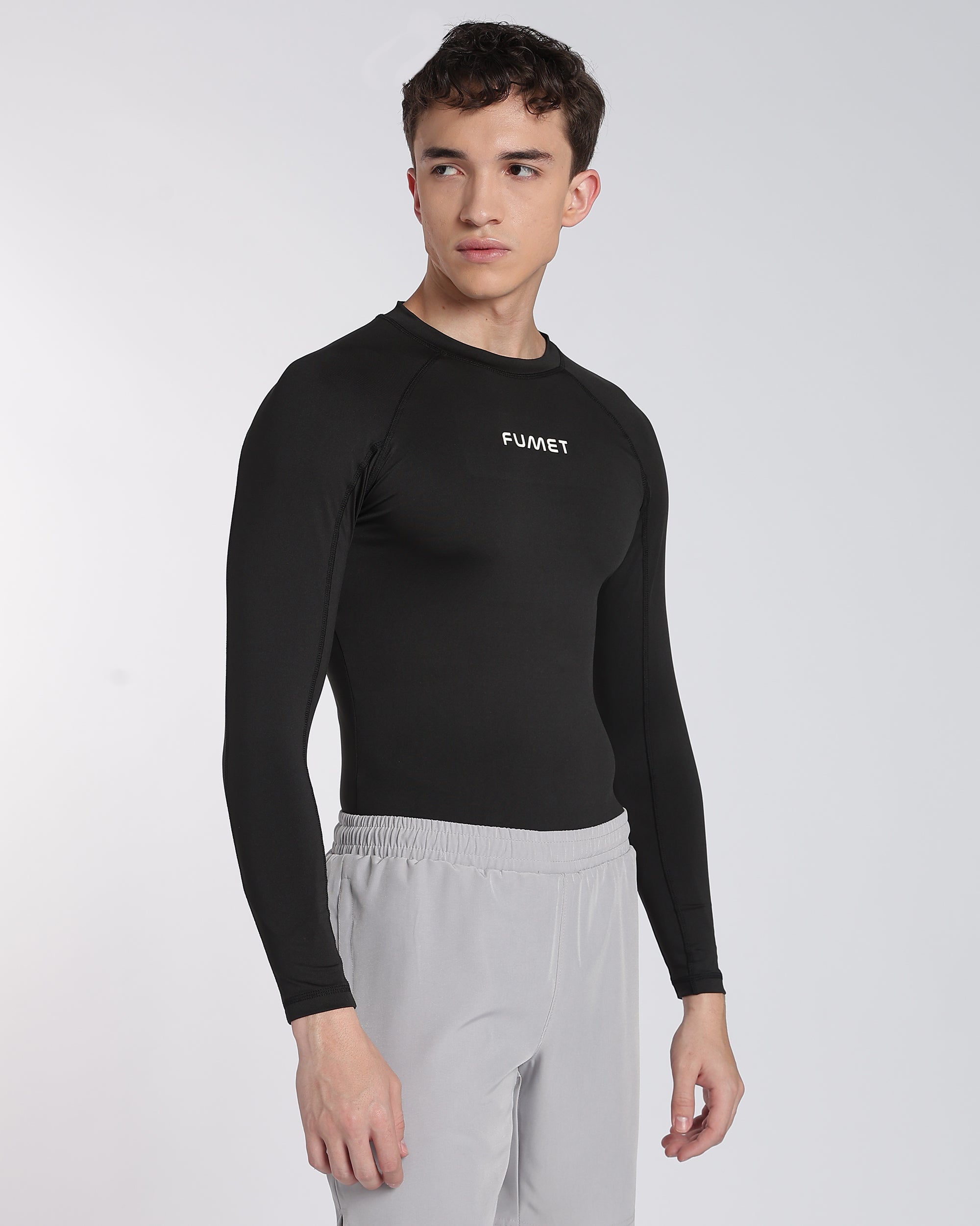 Men's Skin Full Sleeve Compression T-shirt Black