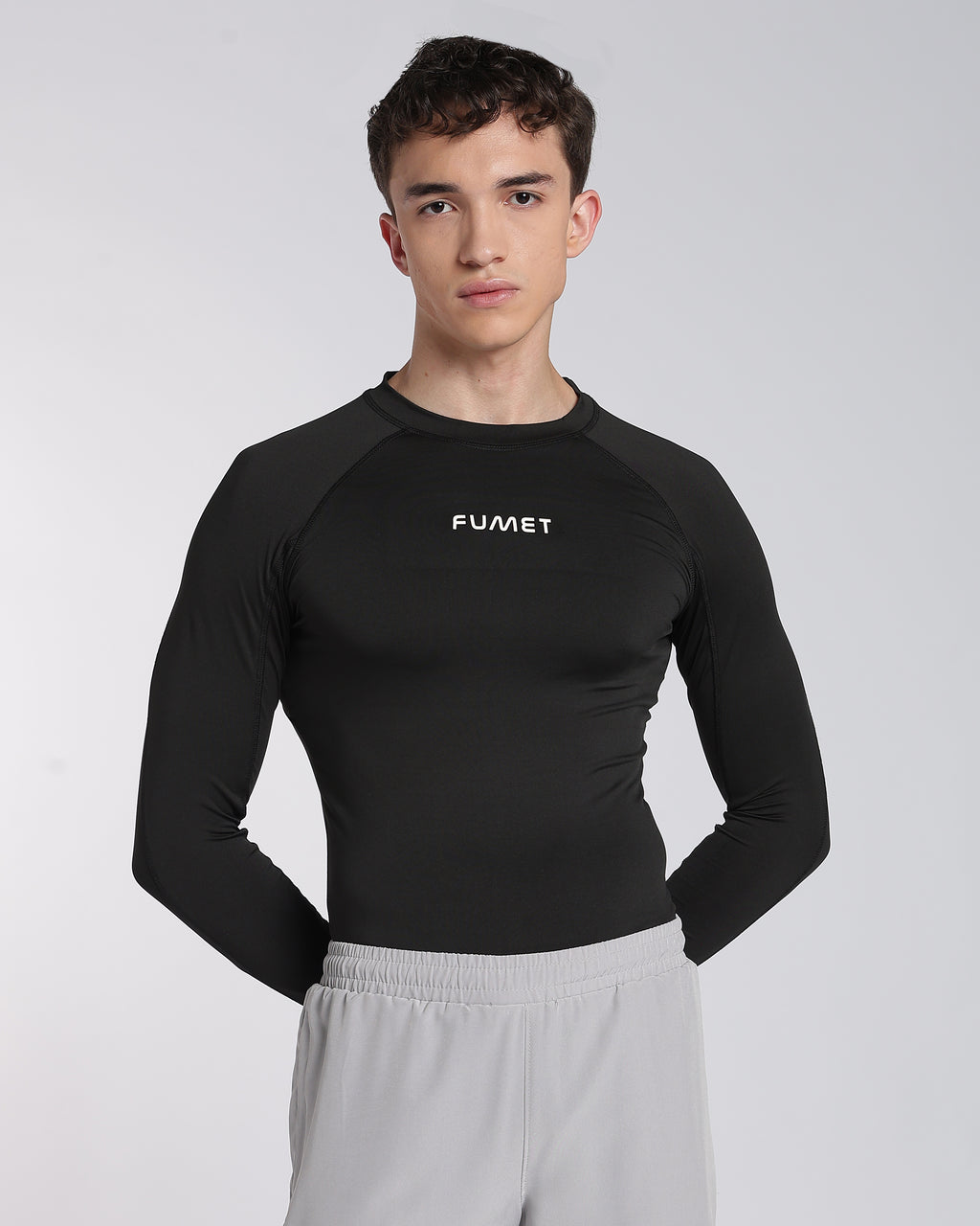 Men's Skin Full Sleeve Compression T-shirt Black