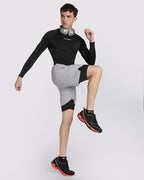 Men's Elite 2 in 1 Compression Shorts Light Grey