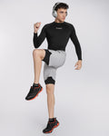 Men's Elite 2 in 1 Compression Shorts Light Grey