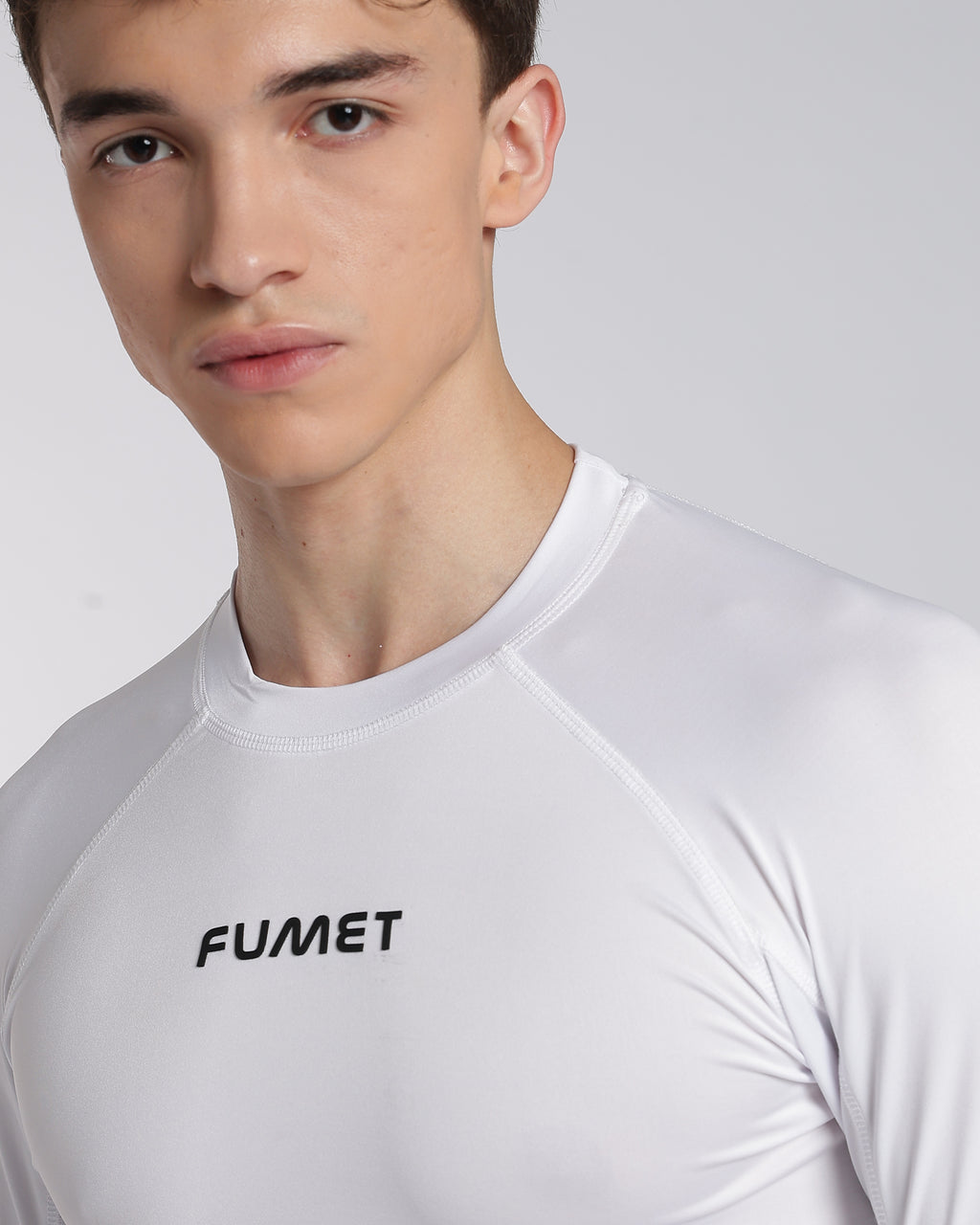 Men's Skin Full Sleeve Compression T-shirt White