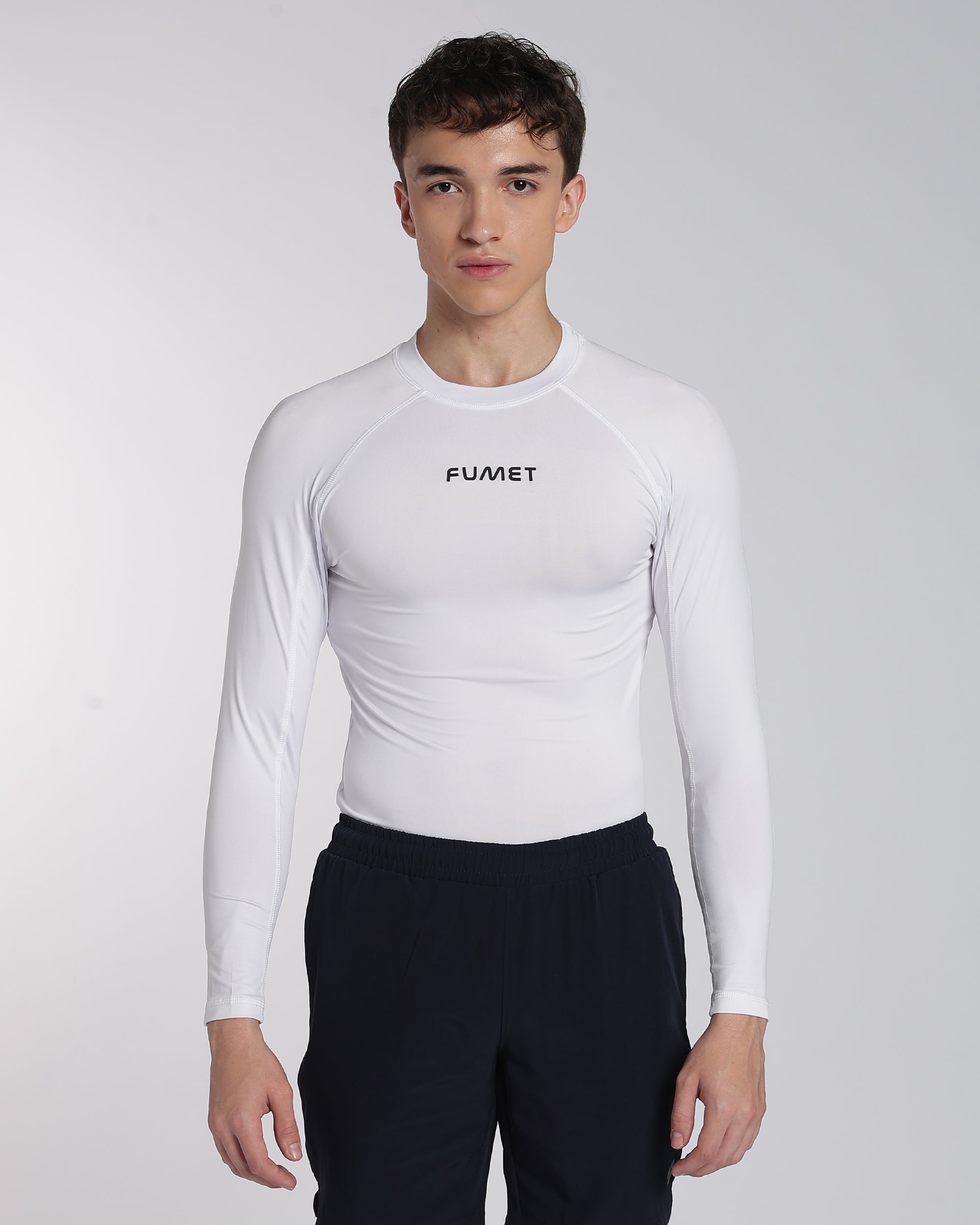Men's Skin Full Sleeve Compression T-shirt White