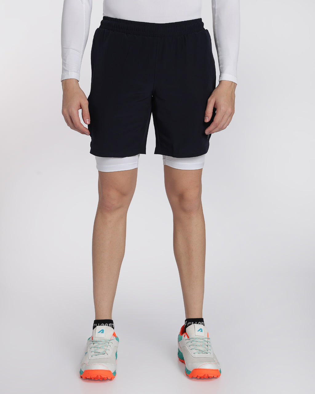 Men's Elite 2 in 1 Compression Shorts Navy