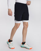 Men's Elite 2 in 1 Compression Shorts Navy