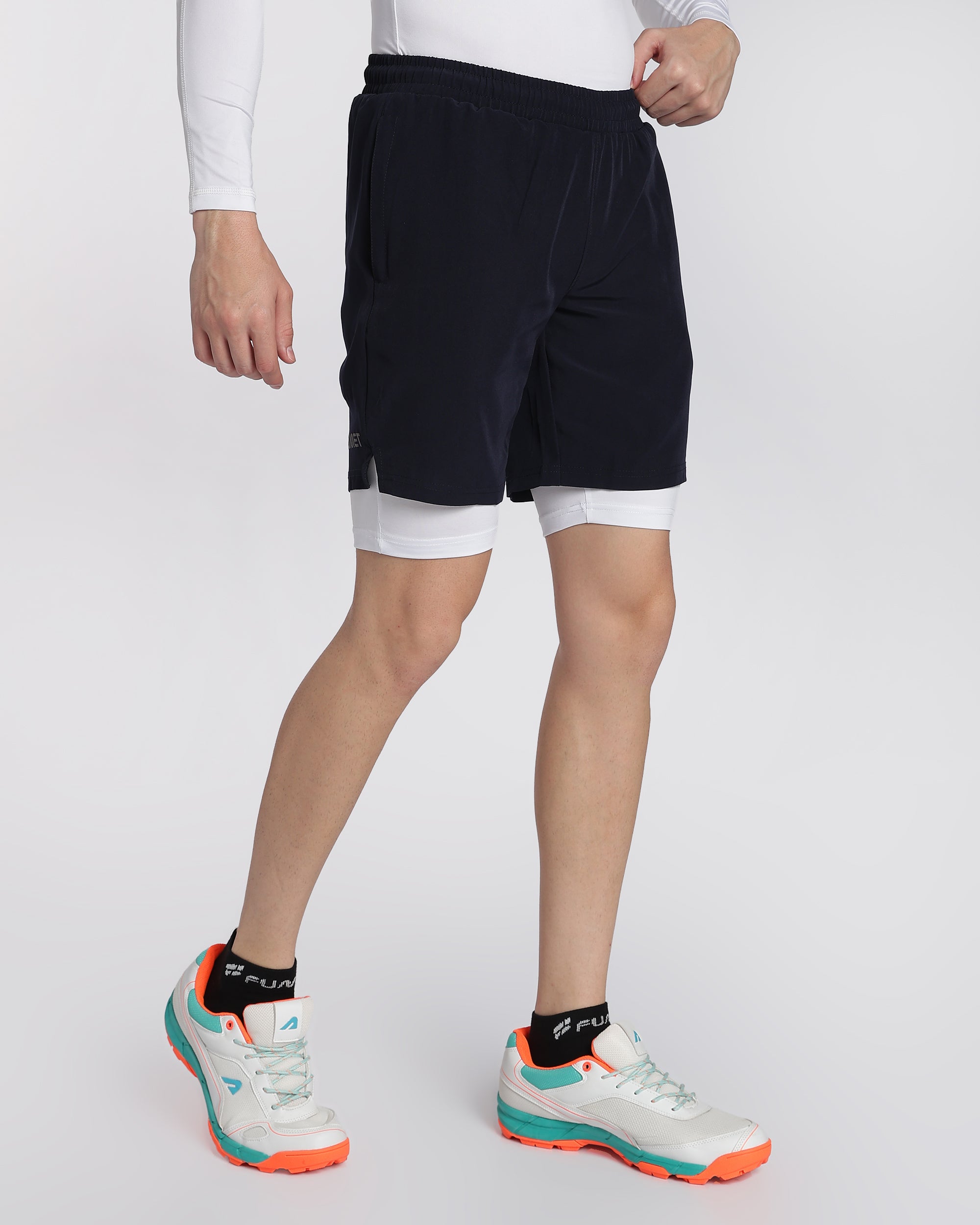 Men's Elite 2 in 1 Compression Shorts Navy