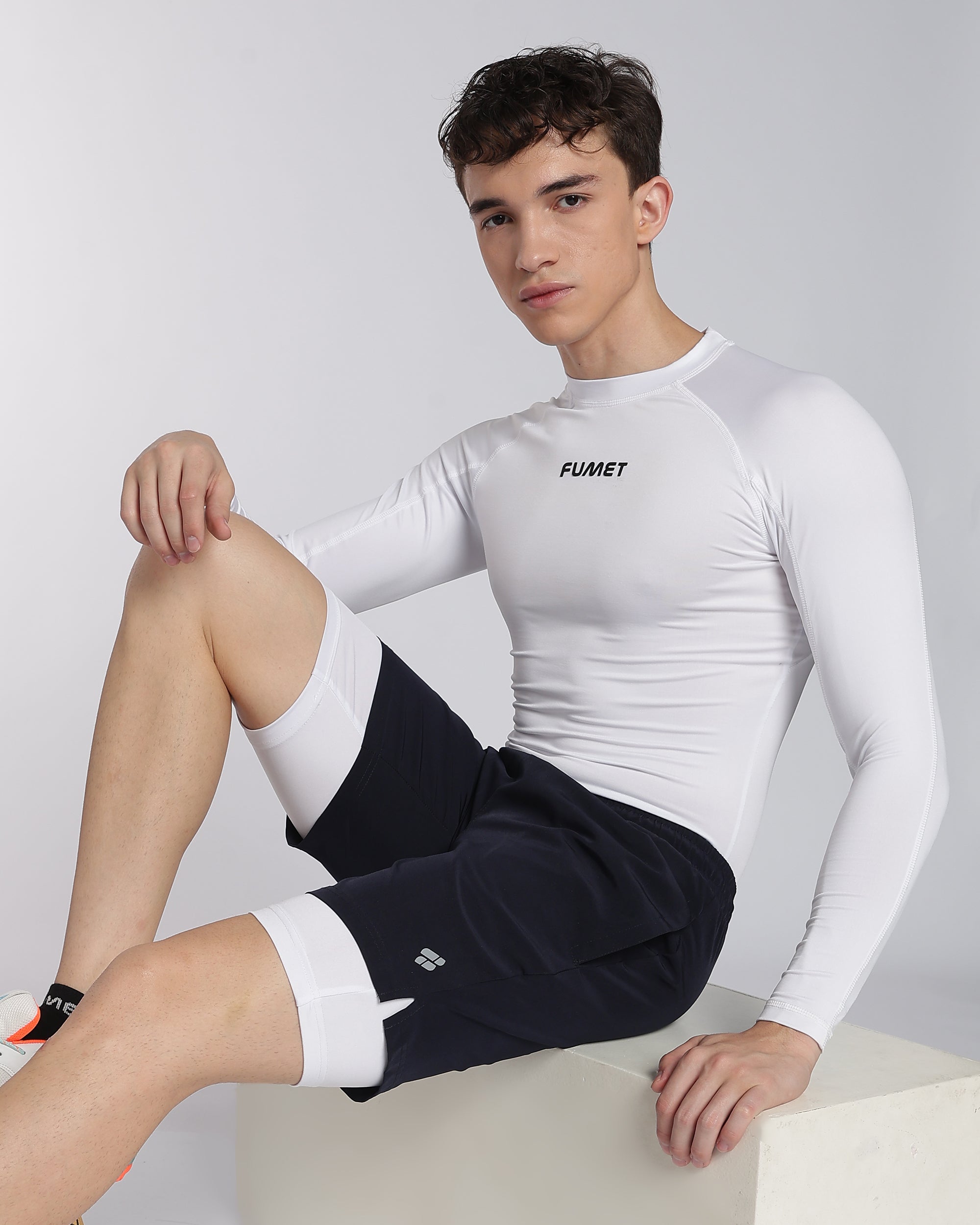 Men's Elite 2 in 1 Compression Shorts Navy