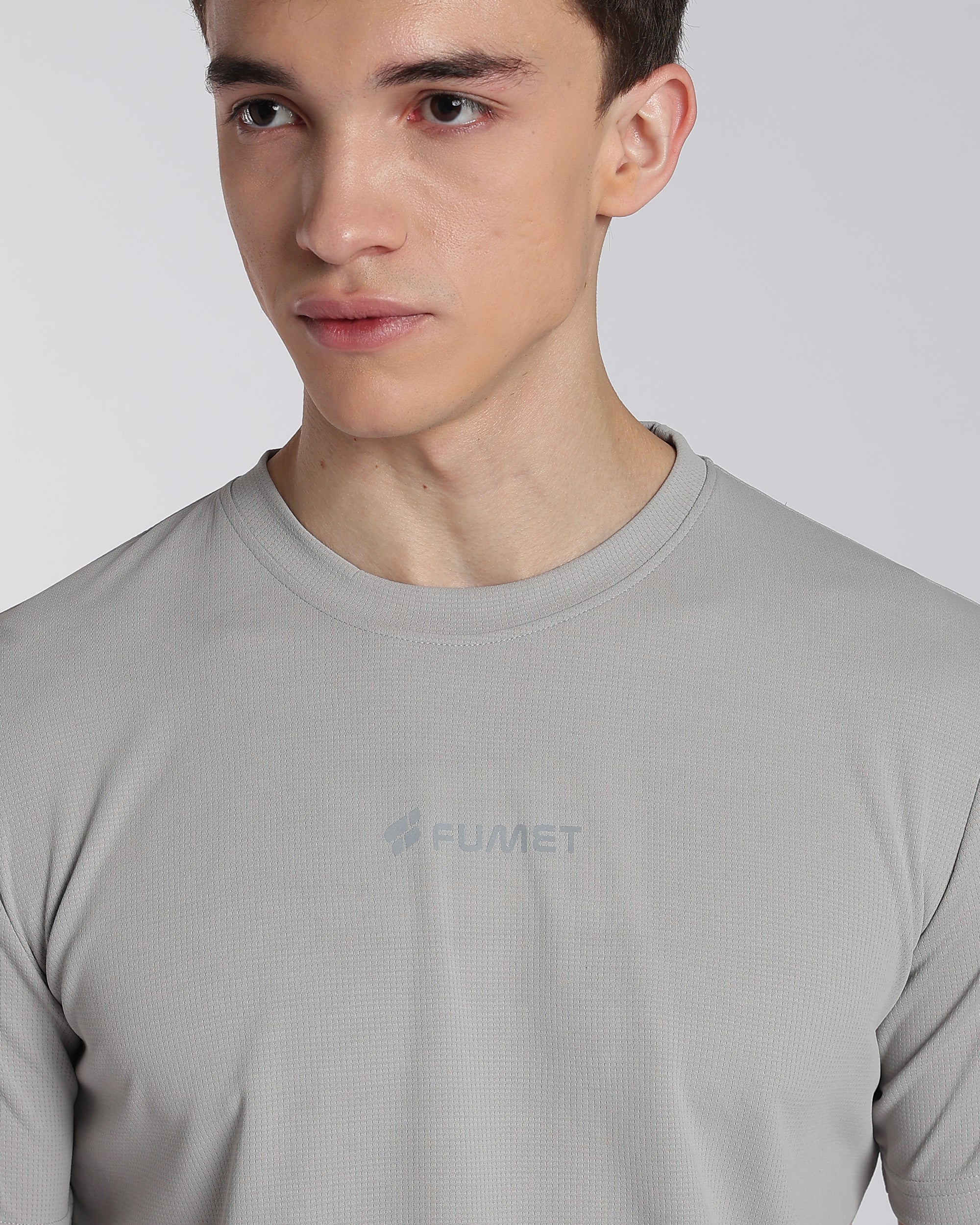 Men's Areo Half Sleeve T-shirt Light Grey