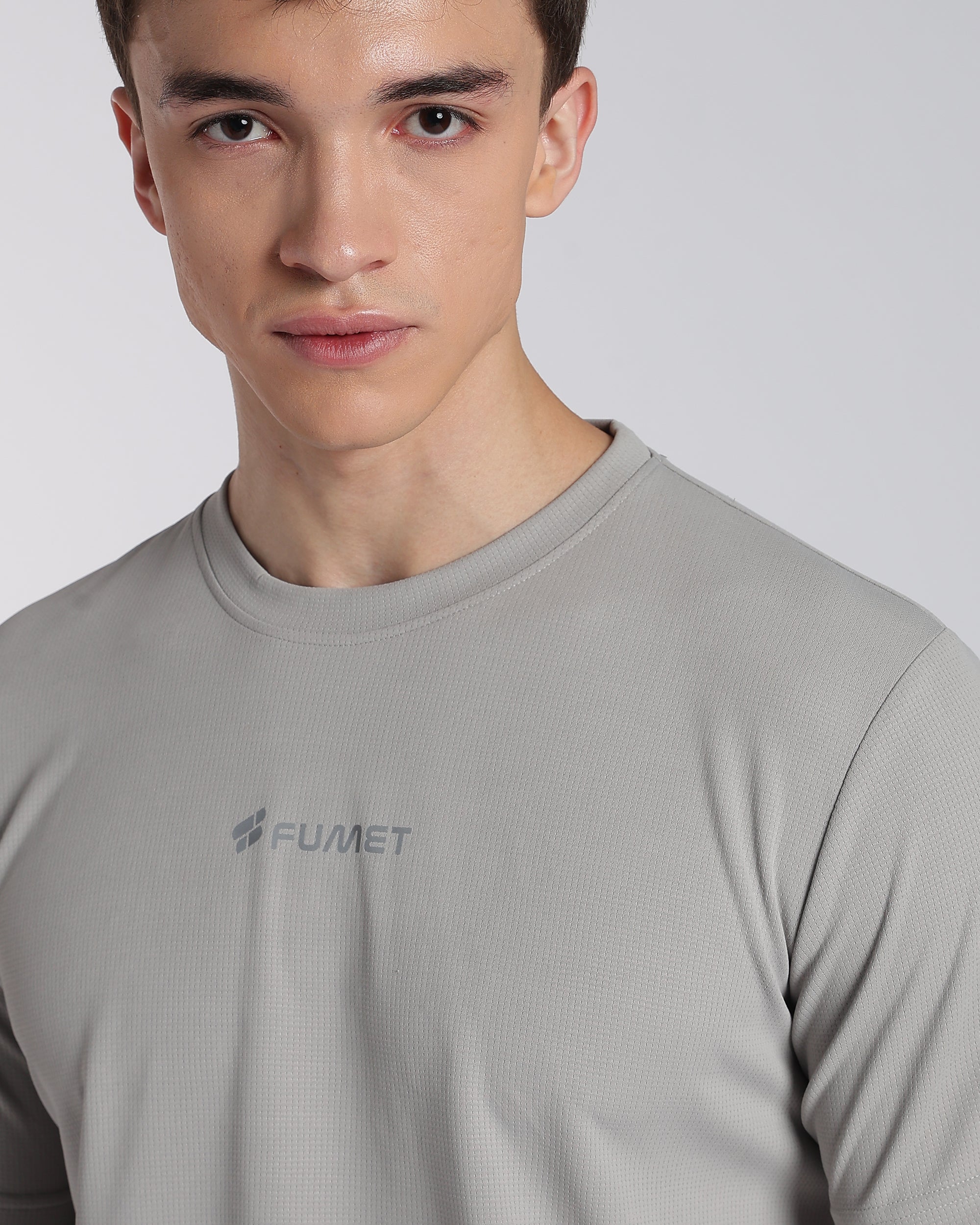 Men's Areo Half Sleeve T-shirt Light Grey
