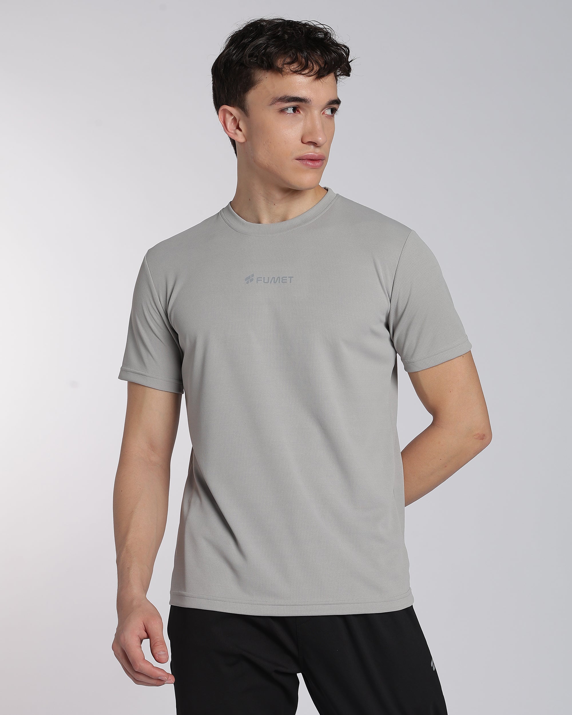 Men's Areo Half Sleeve T-shirt Light Grey