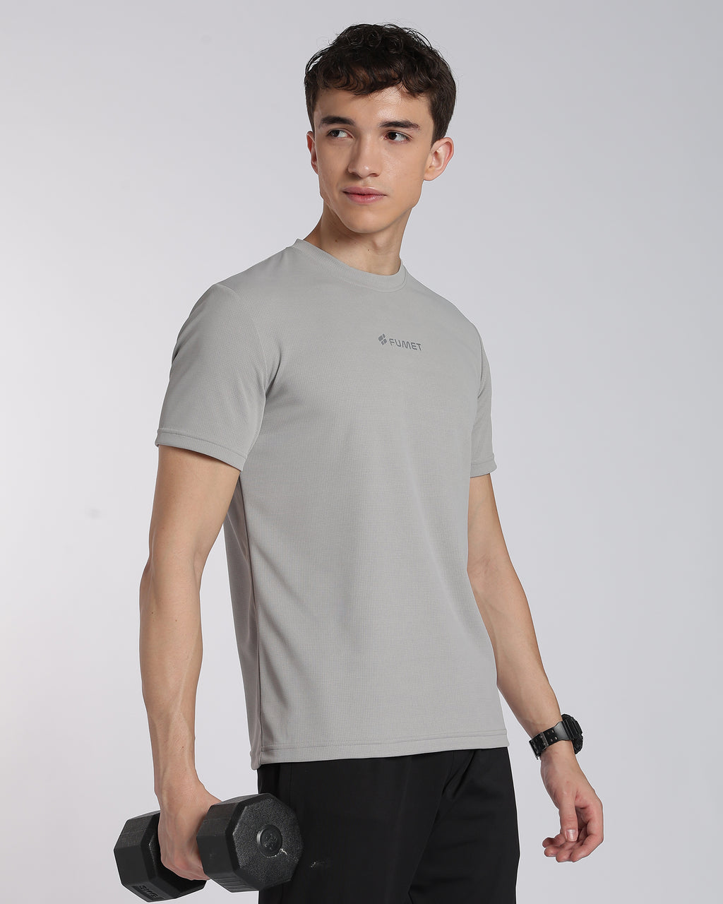 Men's Areo Half Sleeve T-shirt Light Grey