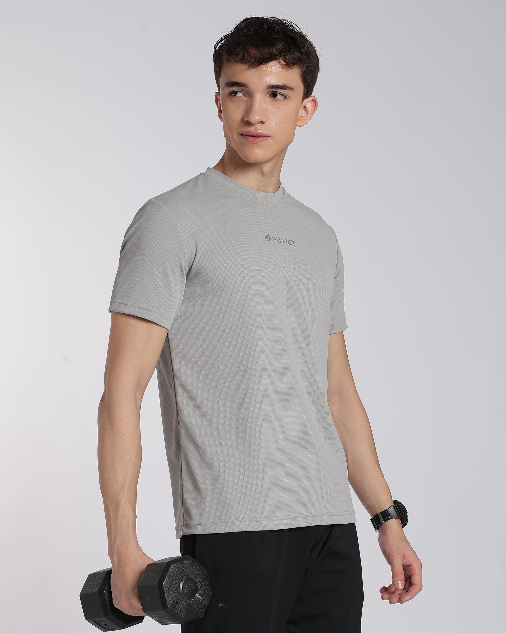 Men's Areo Half Sleeve T-shirt Light Grey
