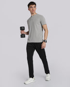 Men's Areo Half Sleeve T-shirt Light Grey