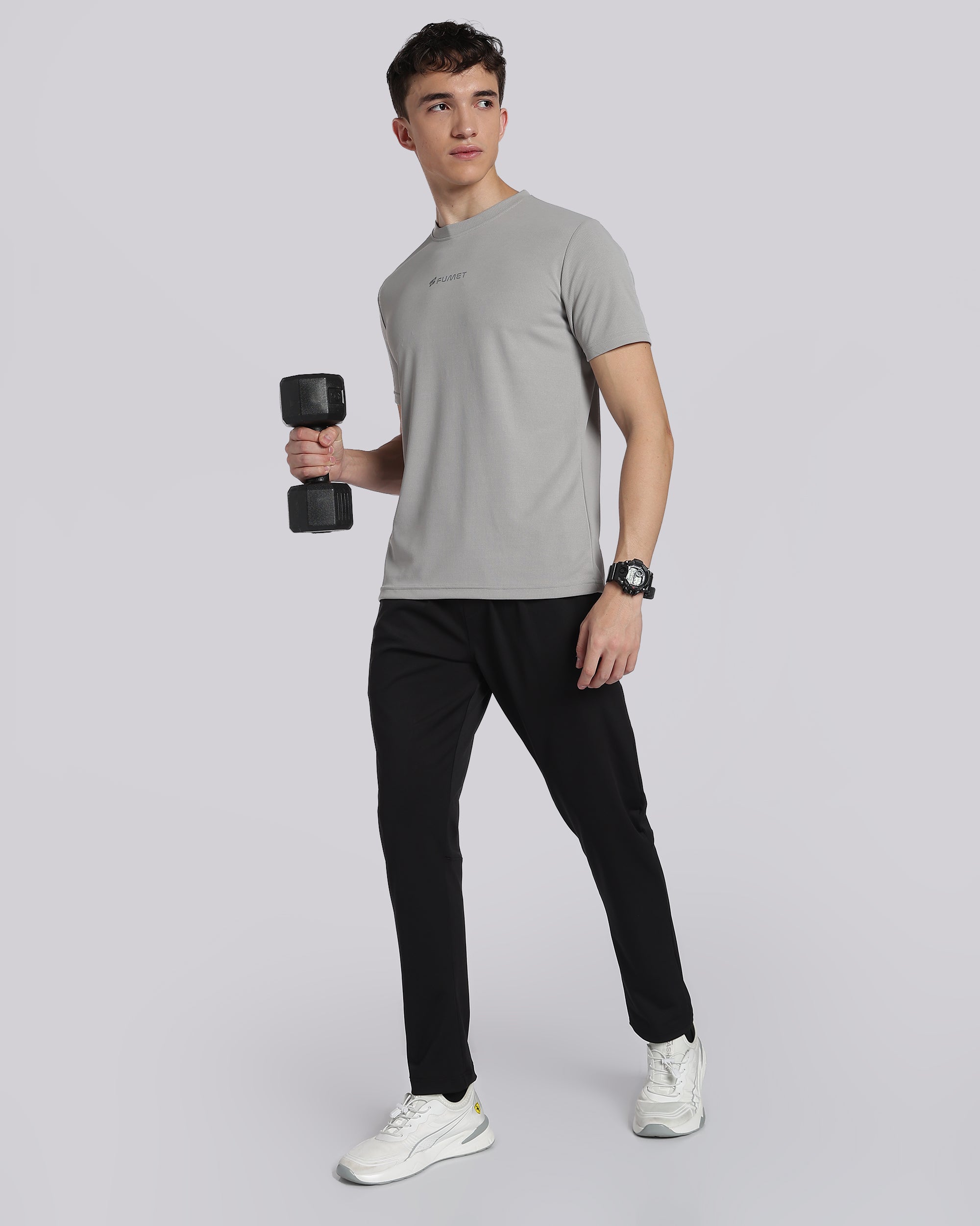 Men's Areo Half Sleeve T-shirt Light Grey
