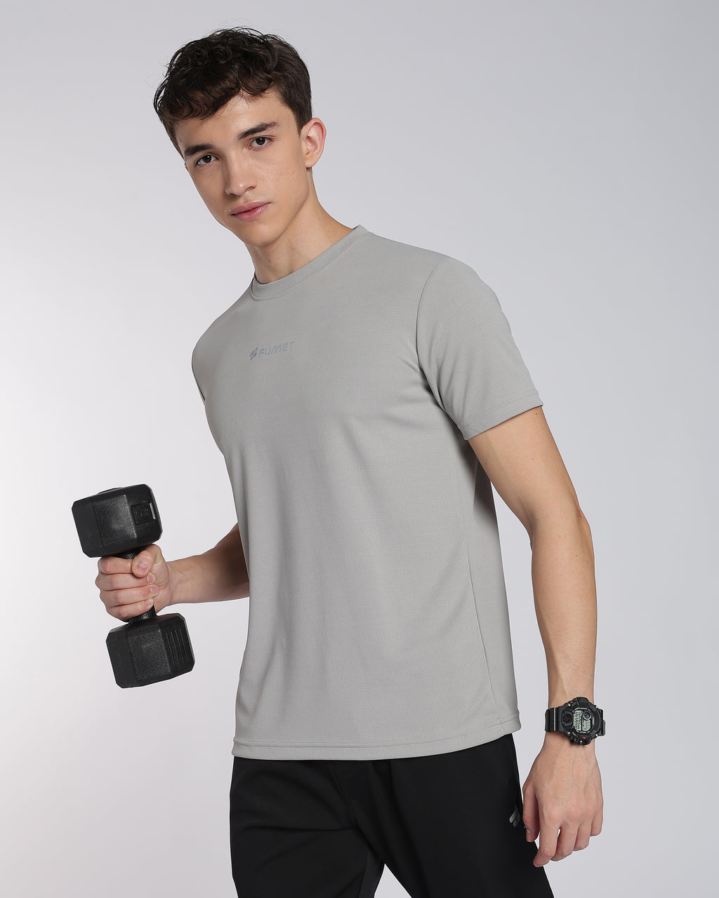 Men's Areo Half Sleeve T-shirt Light Grey