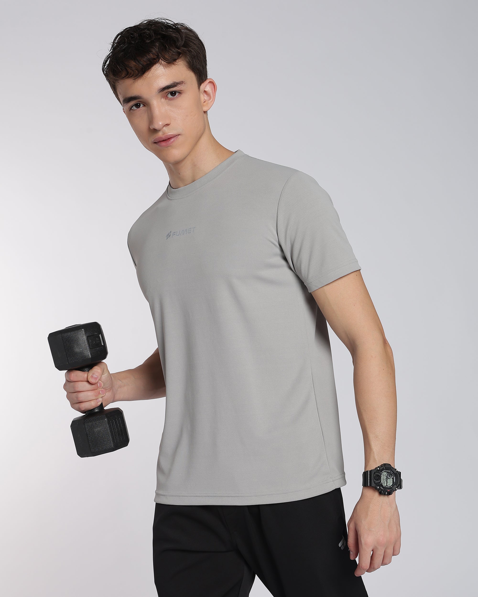 Men's Areo Half Sleeve T-shirt Light Grey