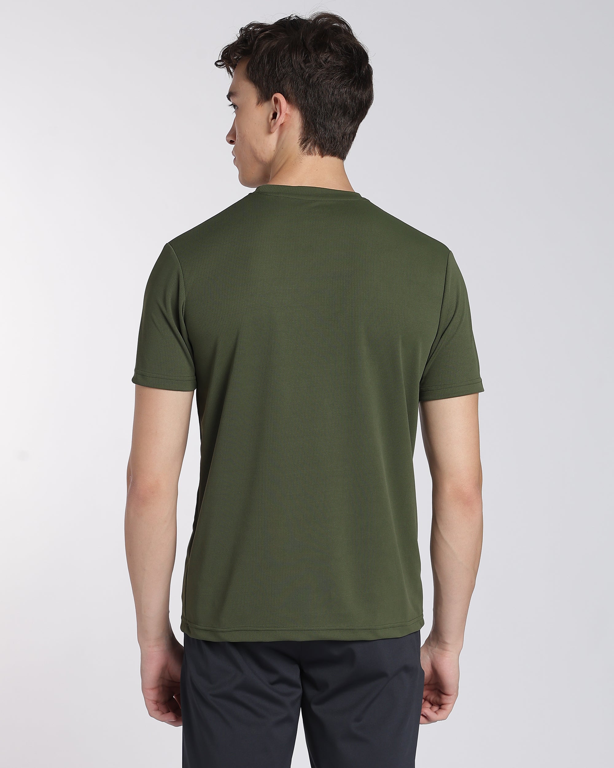 Men's Areo Half Sleeve T-shirt Olive Green
