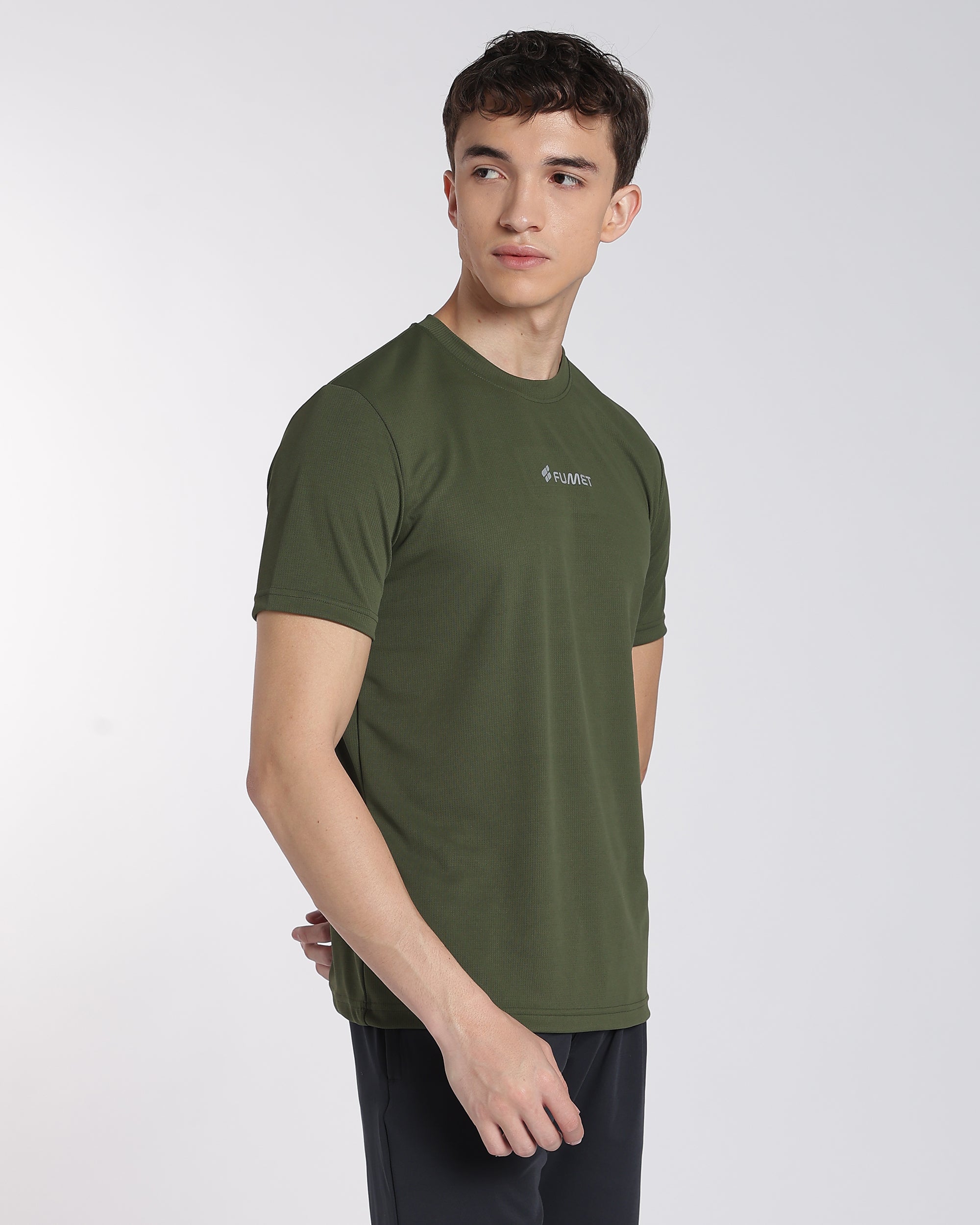 Men's Areo Half Sleeve T-shirt Olive Green