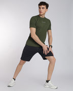 Men's Areo Half Sleeve T-shirt Olive Green