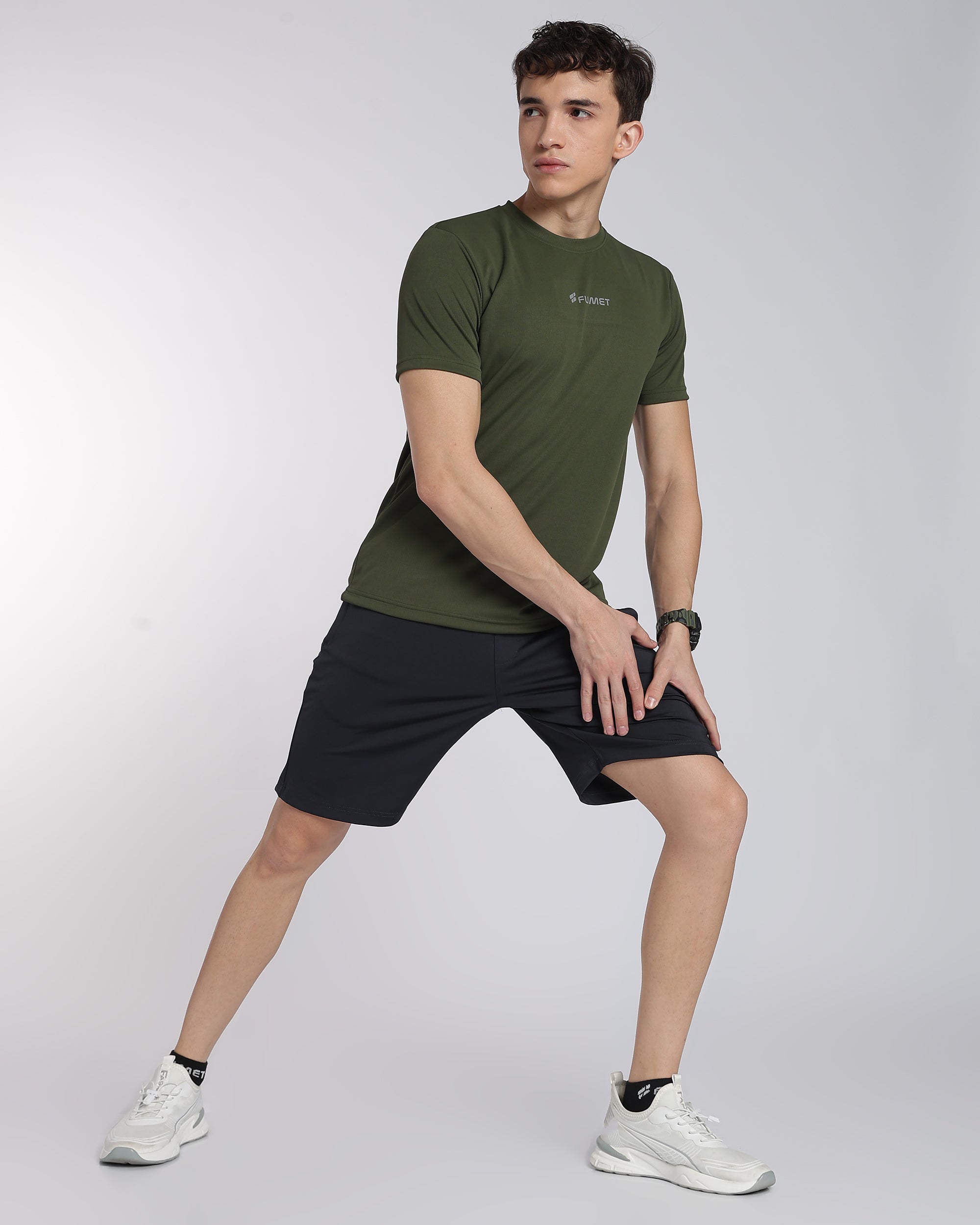 Men's Areo Half Sleeve T-shirt Olive Green