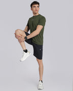 Men's Areo Half Sleeve T-shirt Olive Green