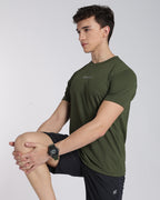 Men's Areo Half Sleeve T-shirt Olive Green
