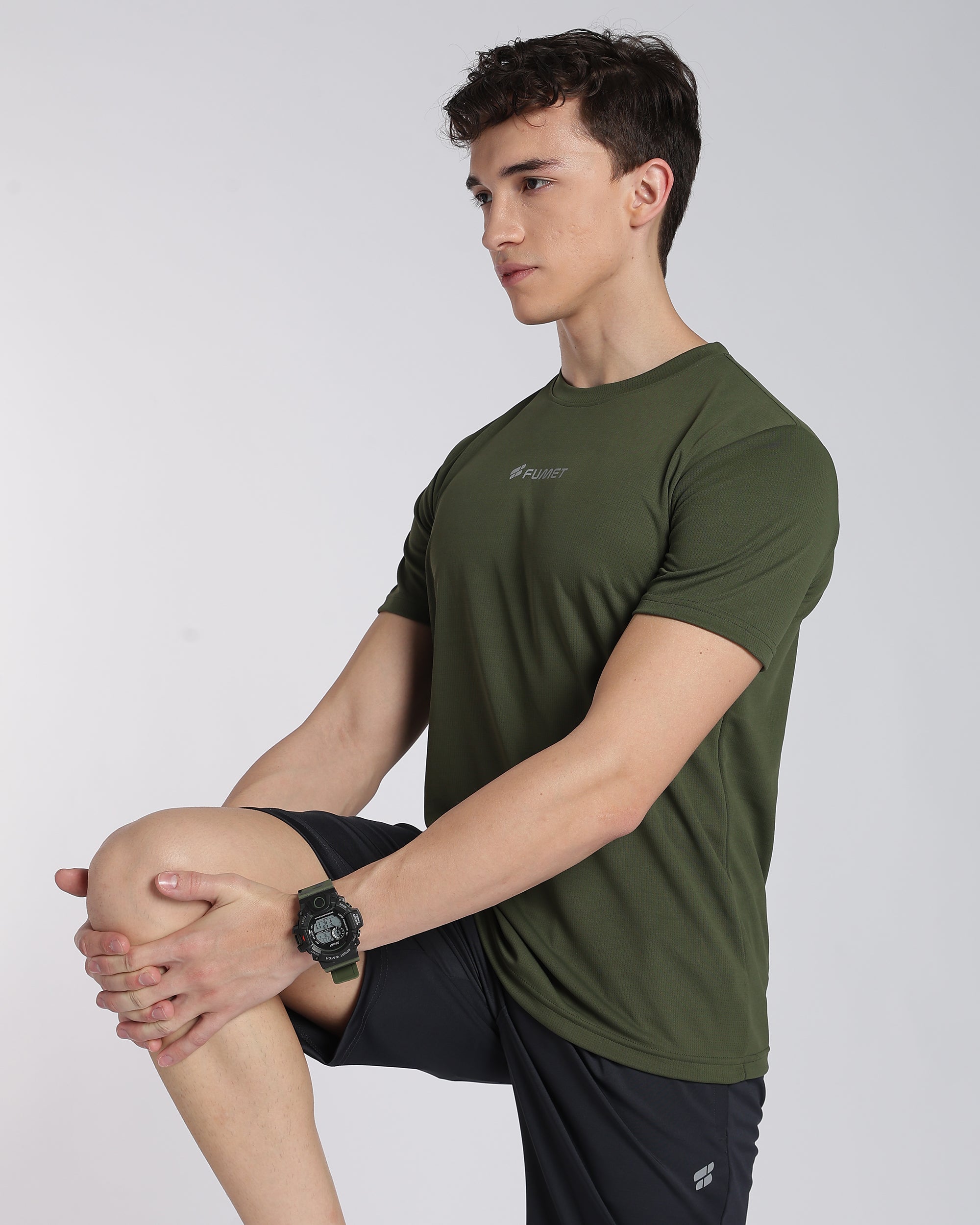 Men's Areo Half Sleeve T-shirt Olive Green
